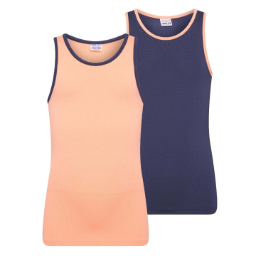 Beeren 2-Pck Mix&Match Meisjes Hemd Zalm/D.Blauw
