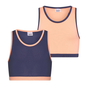 Beeren 2-Pck Mix&Match Meisjes Hesje Zalm/D.Blauw