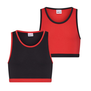 Beeren 2-Pck Mix&Match Meisjes Hesje Rood/Zwart