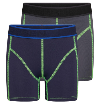 Beeren 2-Pck Mix&Match Jongens Boxer Uni D.Blauw/Grijs