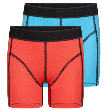 Beeren 2-Pck Mix&Match Jongens Boxer Uni Koraal/Turquoise