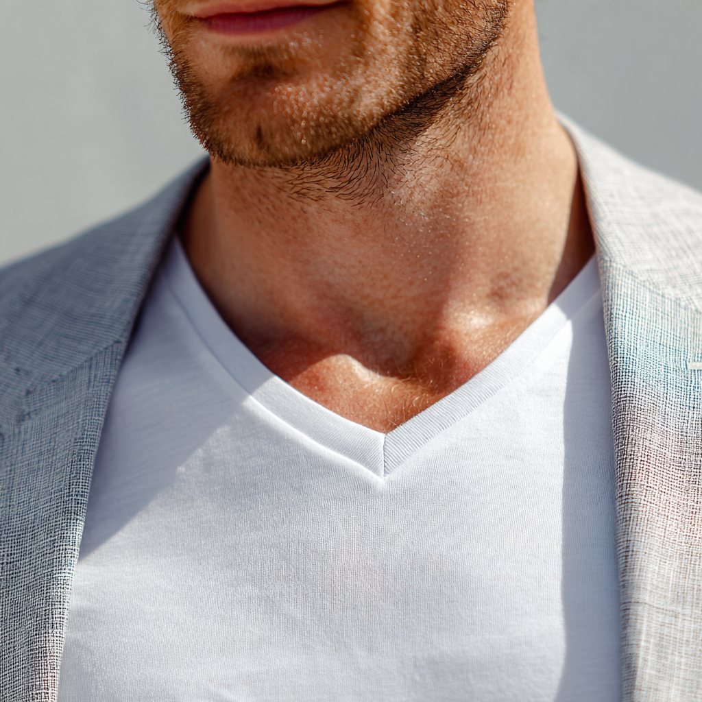 Wit V-hals T-shirt onder overhemd – RJ Bodywear